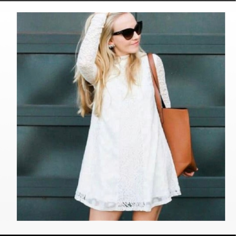 Anthropologie HD in Paris Cream Lacey Dress